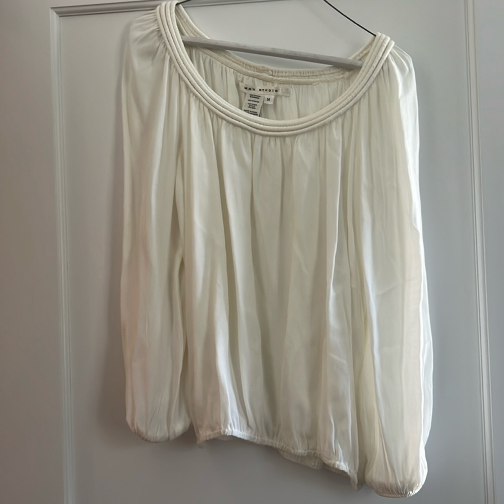 Max Studio, cream blouse, M